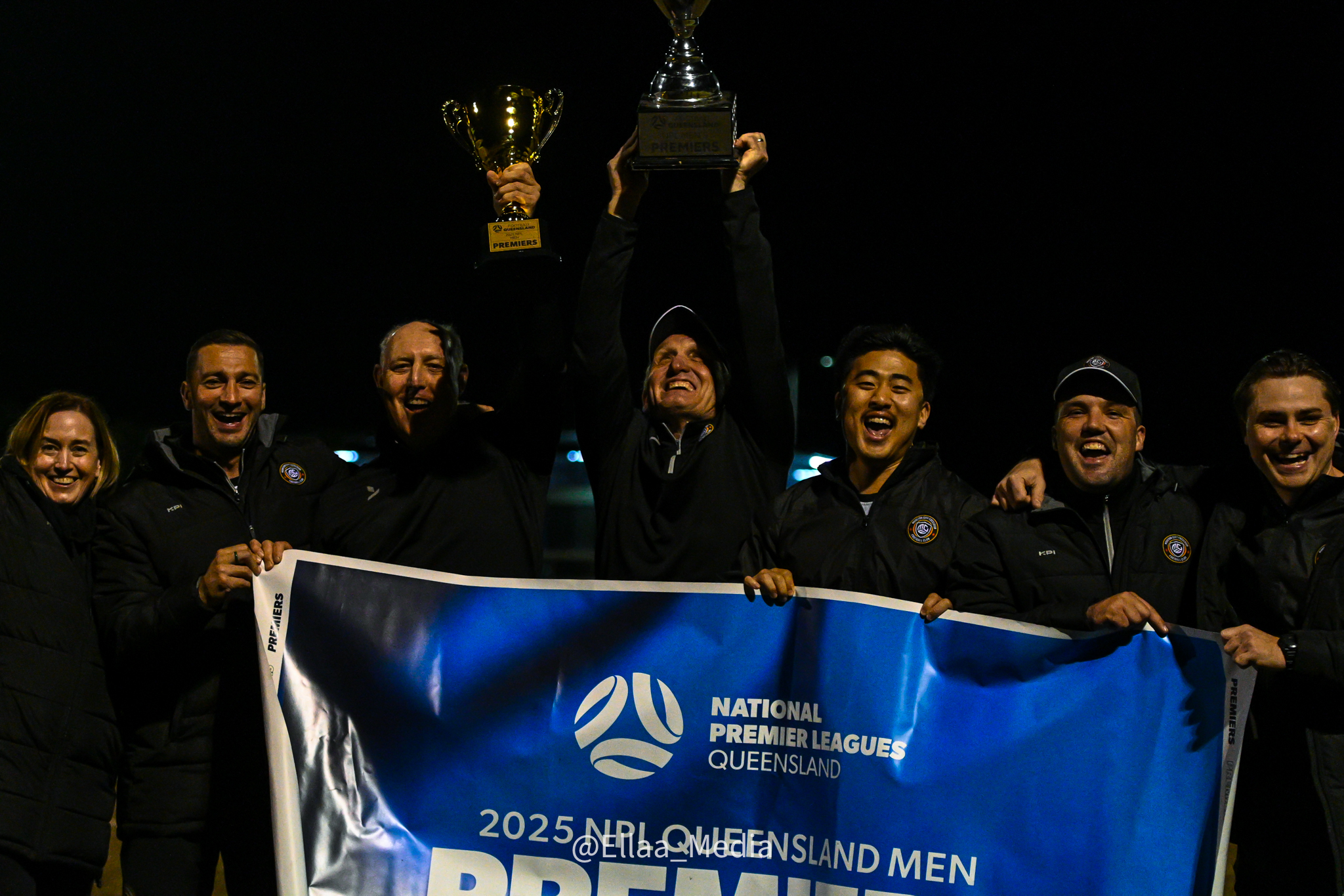 Sam Bartolo celebrating pitchside after victory